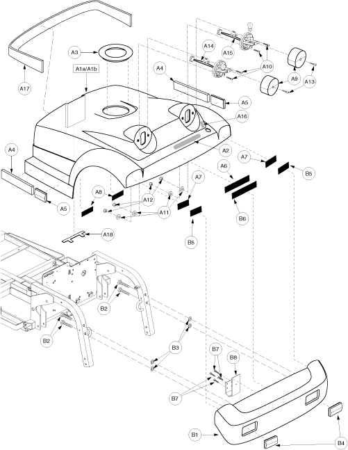 Pride Victory XL (SC260) - Shroud Assembly - Rear - S3919702075c10 - Prior