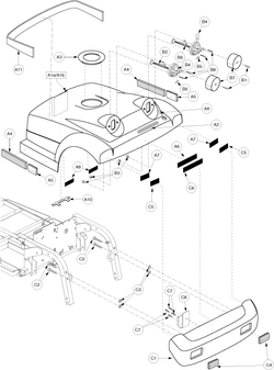 Pride Victory XL (SC260) - Shroud Assembly - Rear - S3919702075c10 - S3919702075c10