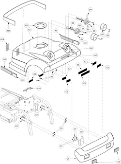 Pride Victory XL (SC260) - Shroud Assembly - Rear - S3924502075c10 - Subsequent