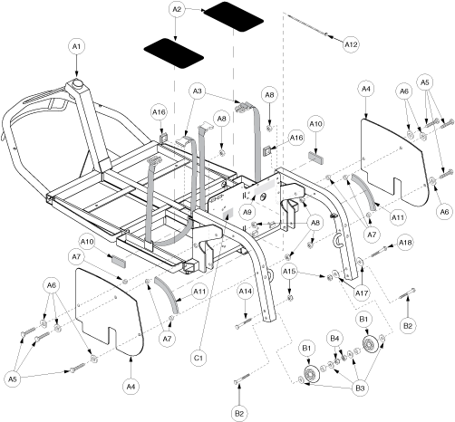 Pride Victory XL (SC260) - Frame Assemblies - Main Frame - S3931802002c10 - Subsequent