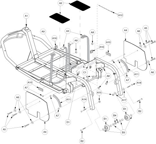 Pride Victory XL (SC260) - Frame Assemblies - Main Frame - V01060385 - S3931802002c10