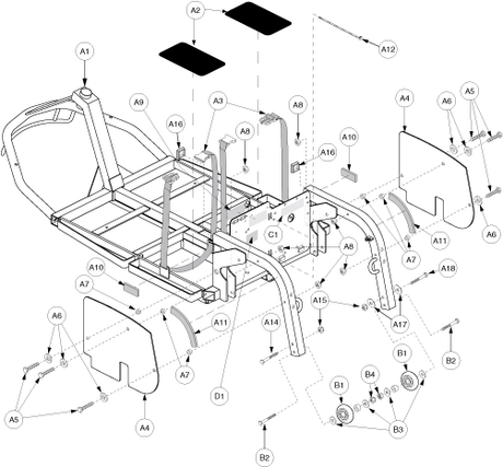 Pride Victory XL (SC260) - Frame Assemblies - Main Frame - V01060385 - S3931802002c10