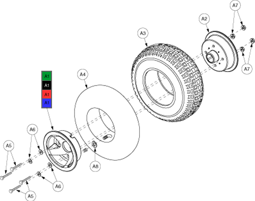 Pride Victory XL (SC270) - Wheel Rear - Pneumatic