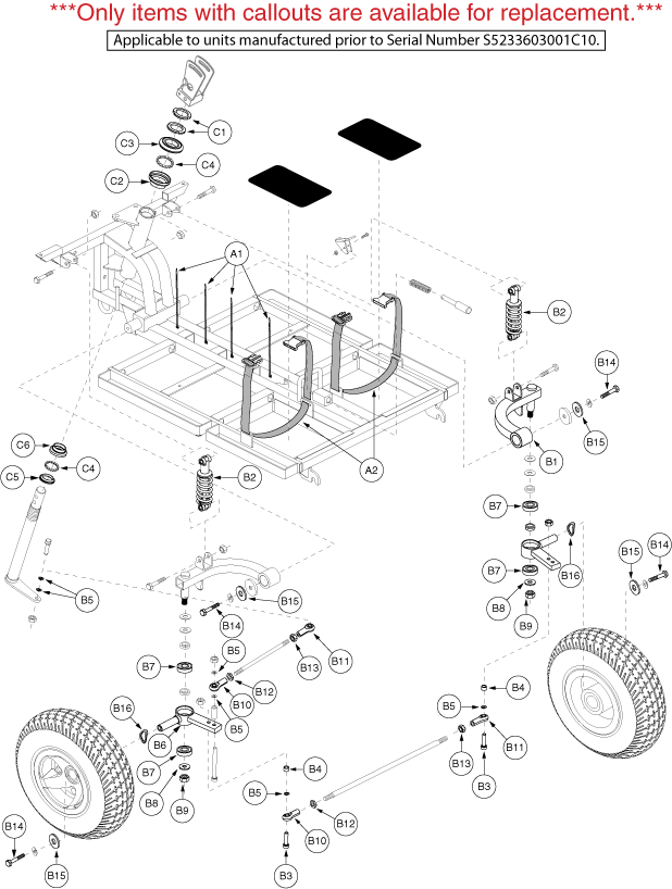 Pride Victory XL (SC2700) - Frame Components - Front