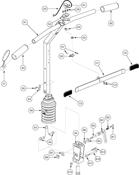 Pride Victory XL (SC2700) - Frame Components - Tiller - S5209703005c10 - Prior