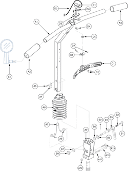 Pride Victory XL (SC2700) - Frame Components - Tiller - S5229003001c10 Through Serial Number S5234603071c10