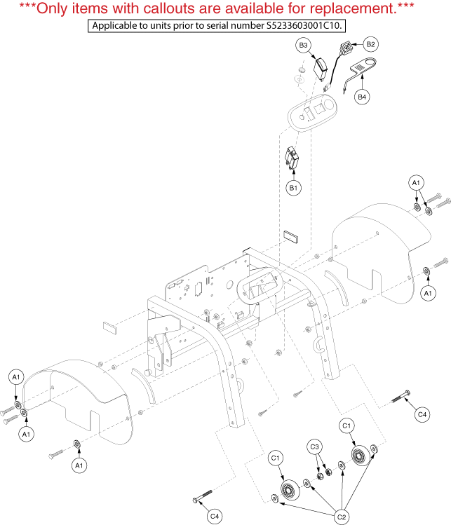 Pride Victory XL (SC2700) - Frame Components - Rear - S5233603001c10 And Prior