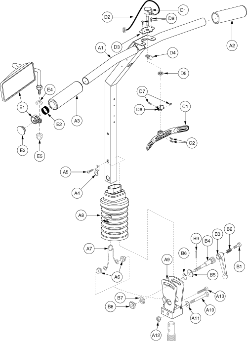 Pride Victory XL (SC2700) - Frame Components - Tiller - S5234603071c10 Through Serial Number S5206304002c10