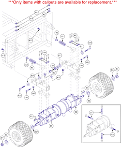 Pride Wrangler (PMV 600) - Drive System - 36 Volt Motors