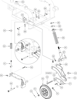 Jazzy 1101 - Anti -Tip / Front Suspension