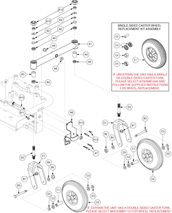 Jazzy 1101 - Articulating Beam / Casters - Double Side Fork