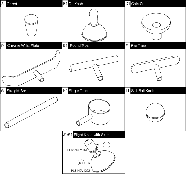 Jazzy 1101 - Joystick (Master Controls) - Replacement Parts & Accessories - Handles & Knobs - Dynamic