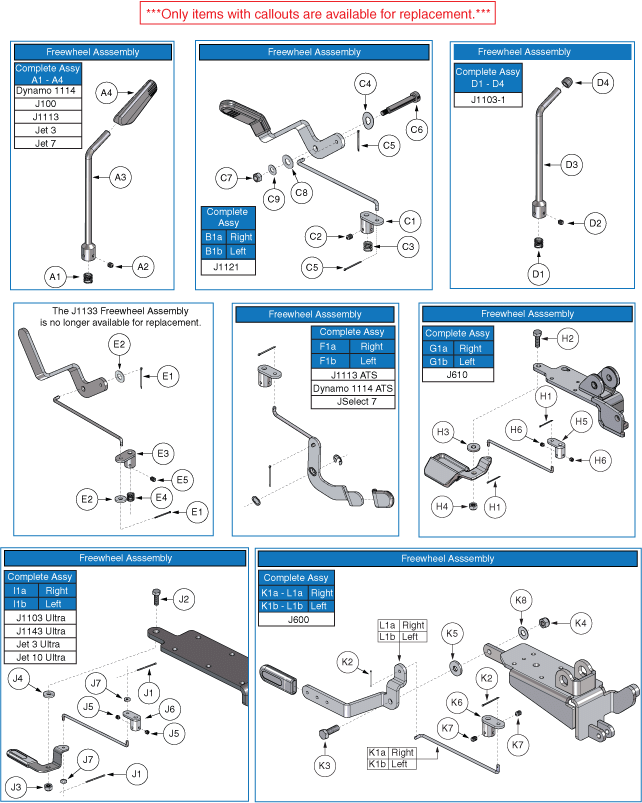 Jazzy 1101 - Motors / Freewheel - Freewheel Levers