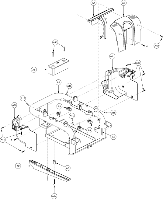 Jazzy 1101 - Main Frame W/ Belly Pan