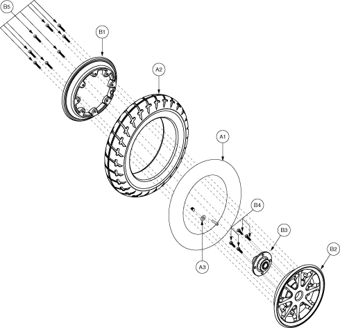 Jazzy 1101 - Drive Wheels - Pneumatic