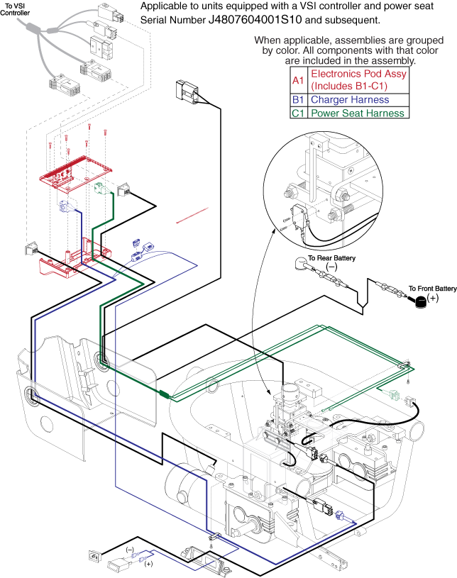 Jazzy 1103 Ultra - Electronic (Utility) Tray - Vsi - Elevate, Used On Or After Sn J4807604001s10 - Actr. Function Through Drive Ctrl., On Board Charger