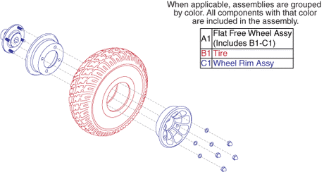 Jazzy 1103 Ultra - Drive Wheels - Flat Free