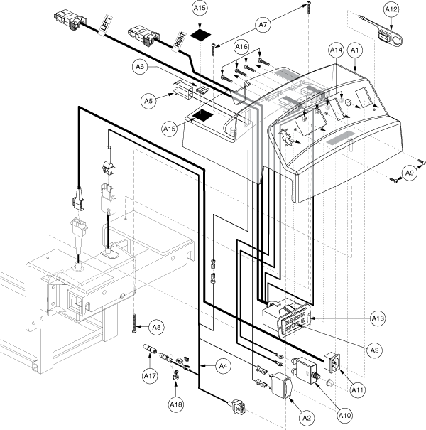 Jazzy 1113 ATS - Electronics / Battery Box - Vsi - Tru -Balance Pwr. Positioning - Actr. Function Through Drive Ctrl., On Board Charger