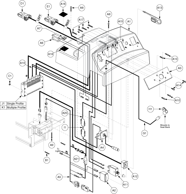 Jazzy 1113 ATS - Electronics / Battery Box - Remote Plus - Versa Seating - Actr. Function Through Drive Ctrl. Manual Tilt / Recl., On Board Charger