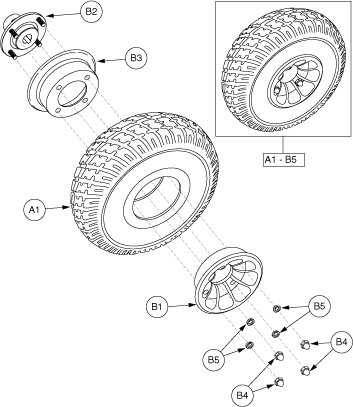 Jazzy 1113 ATS - Drive Wheels - Flat Free