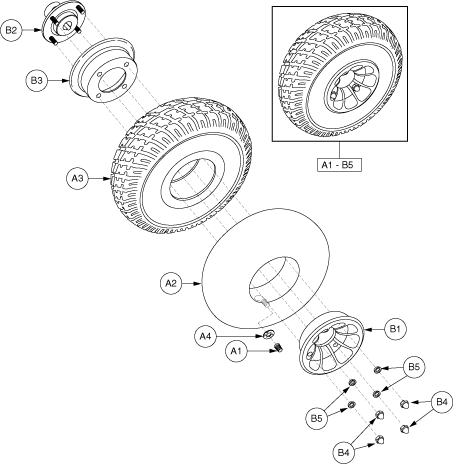 Jazzy 1113 ATS - Drive Wheels - Pneumatic