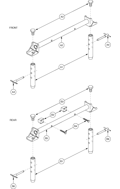 Jazzy 1113 ATS - Towers / Seat Mounts - Universal - Towers & Trapeze Bar, Std