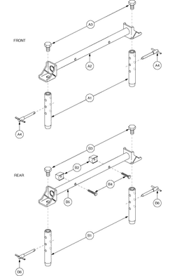 Jazzy 1113 ATS - Towers / Seat Mounts - Universal - Towers & Trapeze Bar, Std