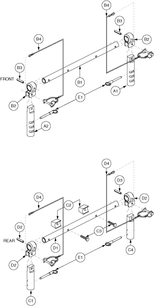 Jazzy 1113 ATS - Towers / Seat Mounts - Universal - Towers & Trapeze Bar, Std Slotted