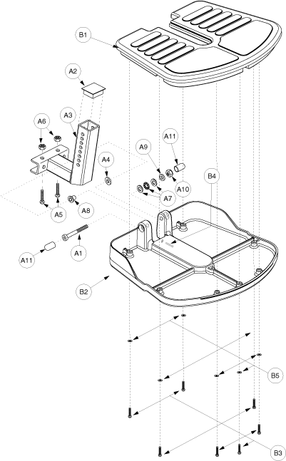 Jazzy 1120 - Footrest Platform - 9.55