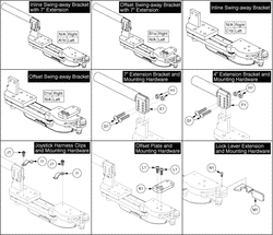 Jazzy 1120 - Joystick (Master Controls) - Mounting Brackets - Swing Away - Brackets & Components