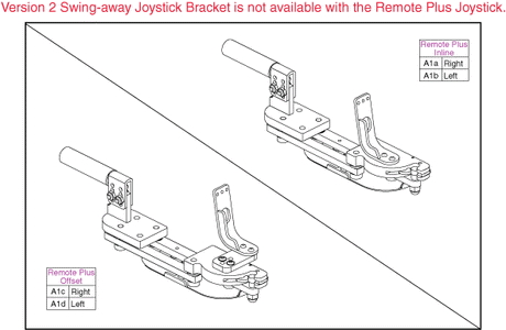 Jazzy 1120 - Joystick (Master Controls) - Mounting Brackets - Swing Away - Complete Assy., 4 In. Ext.
