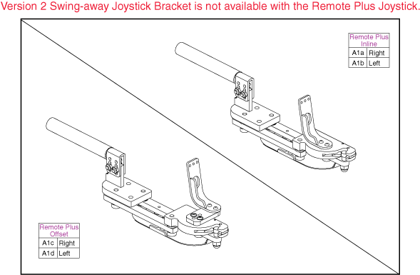 Jazzy 1120 - Joystick (Master Controls) - Mounting Brackets - Swing Away - Complete Assy., 7 In. Ext.