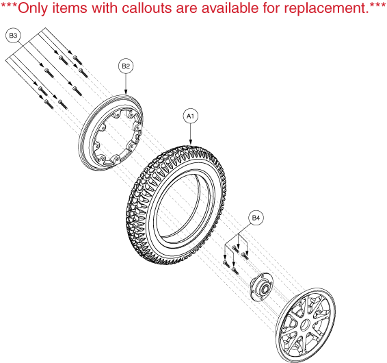 Jazzy 1120 - Drive Wheels - Flat Free