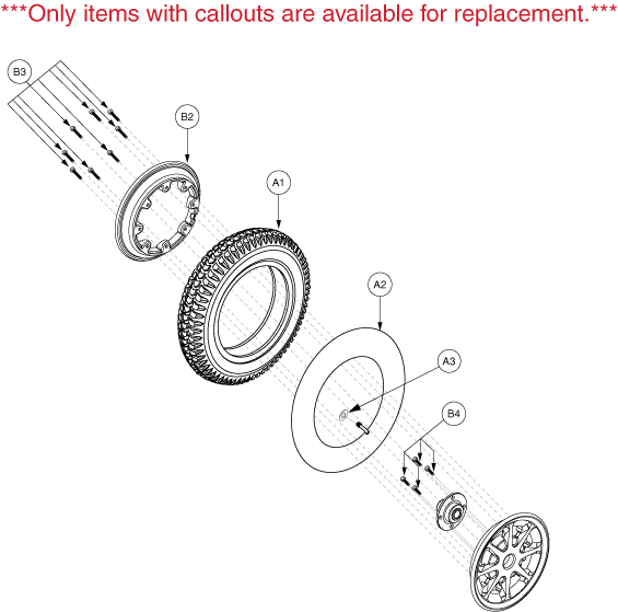 Jazzy 1120 - Drive Wheels - Pneumatic