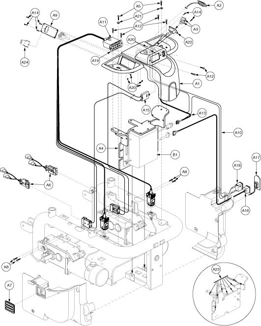 Jazzy 1121 HD - Electronics Tray / Modules - Vsi - No Power Seat, Future Actr. Expansion - On Board Charger