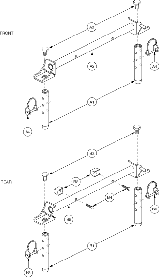 Jazzy 1121 - Seat Mounts / Interface - Actuator, Pwr. Elevating Seat - 3.Towers & Trapeze Bars