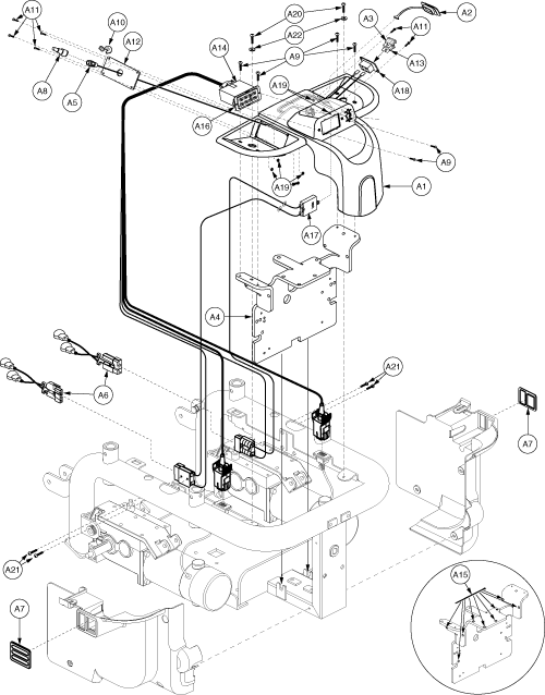 Jazzy 1121 - Electronics Tray / Modules - Vsi - Tru- Balance Pwr. Positioning - Actr. Function Through Drive Ctrl., Off Board Charger