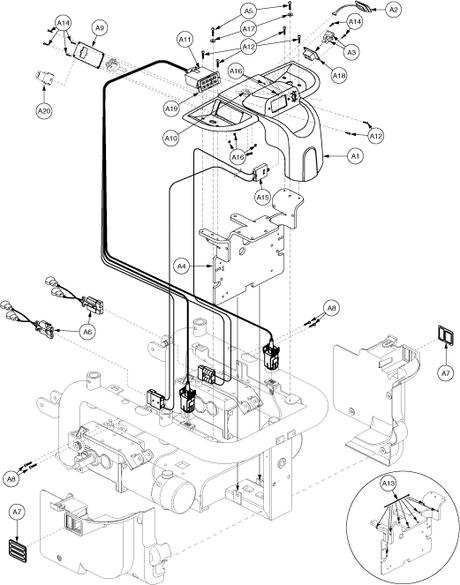 Jazzy 1121 - Electronics Tray / Modules - Vsi - No Power Seat, Future Actr. Expansion - Off Board Charger