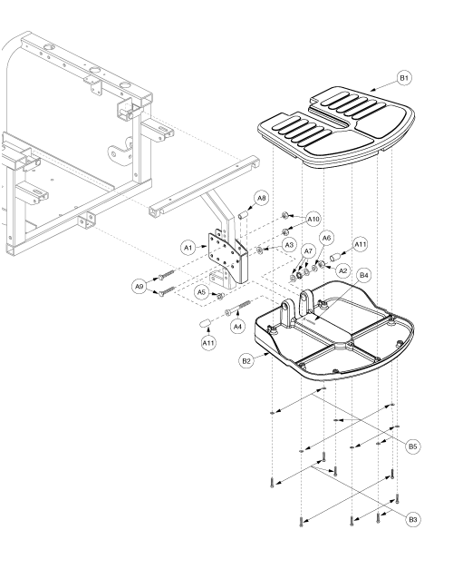 Jazzy 1122 - Footrest Platform - 11.62 D