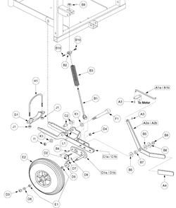 Jazzy 1122 - Anti- Tip / Strut - Used W/ E660 / E675 Motors - Captain Seating