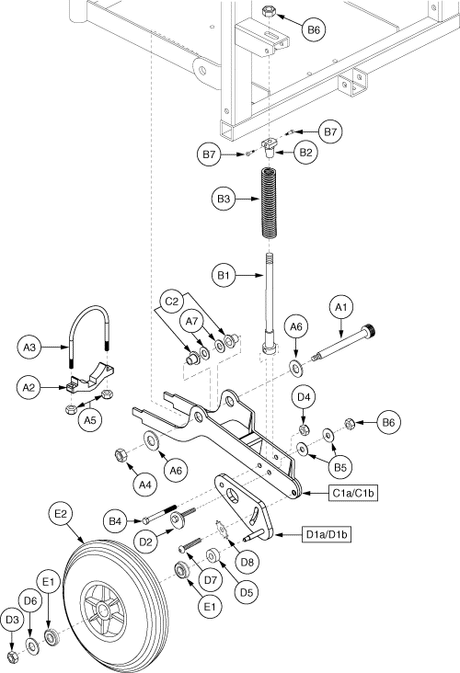 Jazzy 1122 - Anti- Tip / Strut - Used W/ E679 Motors - Captain Seating