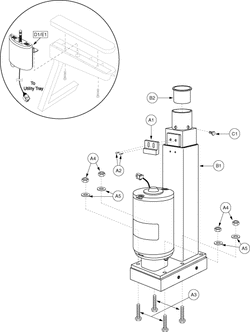 Jazzy 1122 - Seat Mounts / Interface - Actuator, Pwr. Elevating Seat - Captain Seating