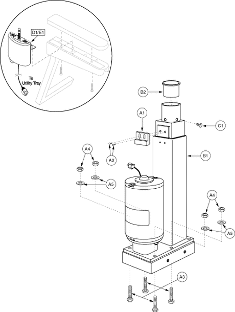 Jazzy 1122 - Seat Mounts / Interface - Actuator, Pwr. Elevating Seat - Captain Seating