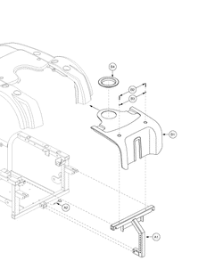 Jazzy 1122 - Main Frame / Battery Acc. Brkt. - Battery Access Bracket - Pwr. Elevating Seat - Captain Seating W/ Std Foot Platform