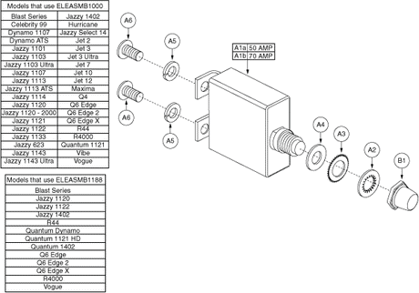 Jazzy 1122 - Electronics Tray / Modules - Circuit Breaker Hardware