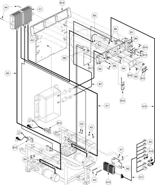 Jazzy 1122 - Electronics Tray / Modules - Europa / G90 - Lighting Package - Full Lights W/ On Board Charger