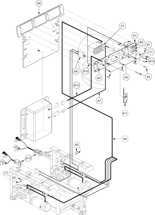 Jazzy 1122 - Electronics Tray / Modules - Pilot - No Power Seat Opt.