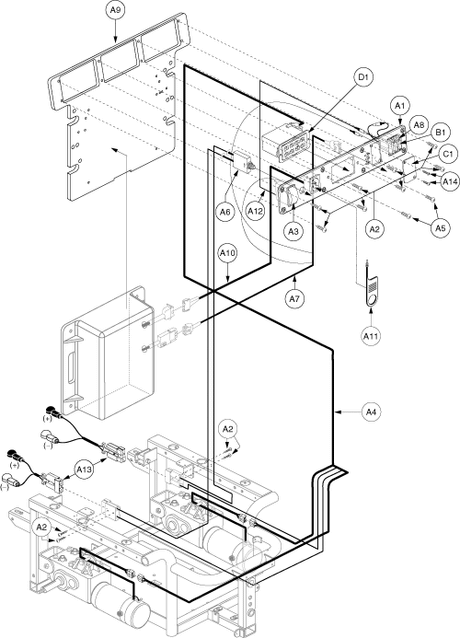 Jazzy 1122 - Electronics Tray / Modules - Pilot - No Power Seat Opt.