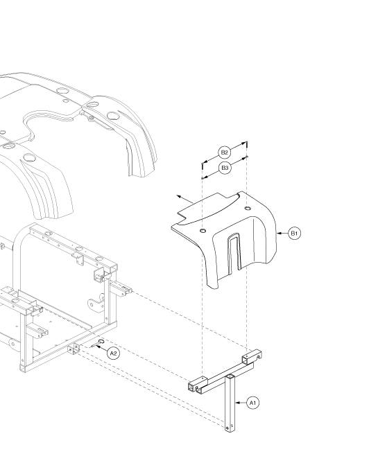 Jazzy 1122 - Main Frame / Battery Acc. Brkt. - Battery Access Bracket - Pwr. Elevating Seat - Rehab Seating