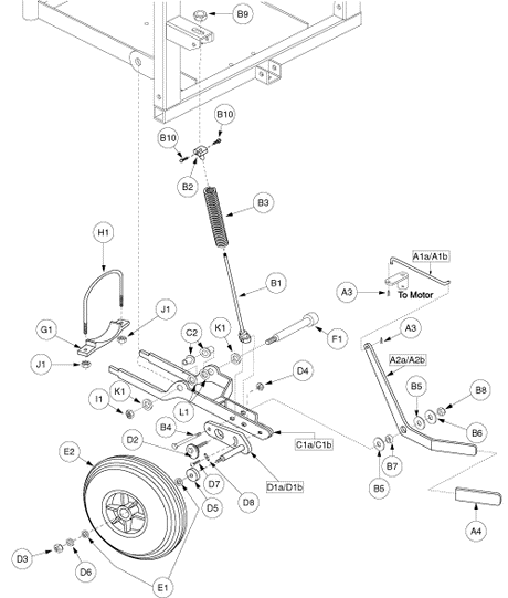 Jazzy 1122 - Anti- Tip / Strut - Used W/ E660 / E675 Motors - Rehab Seating
